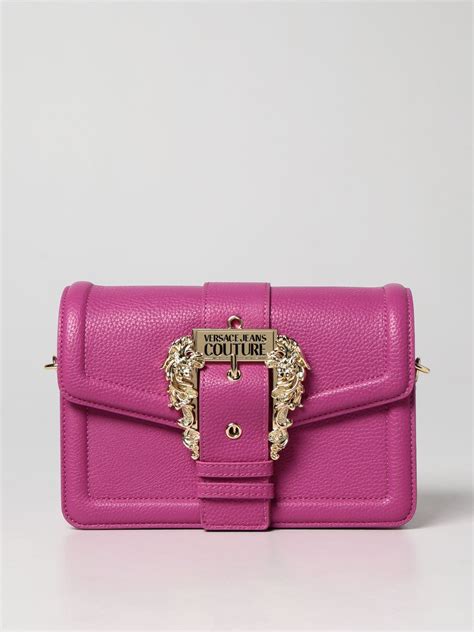 Versace Collection Saffiano Leather Crossbody Bag 